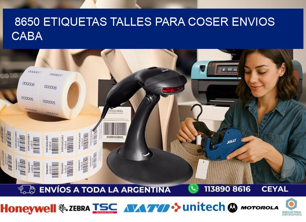 8650 ETIQUETAS TALLES PARA COSER ENVIOS CABA