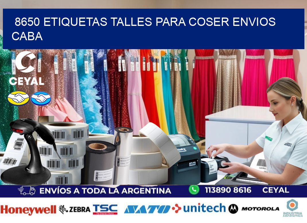 8650 ETIQUETAS TALLES PARA COSER ENVIOS CABA