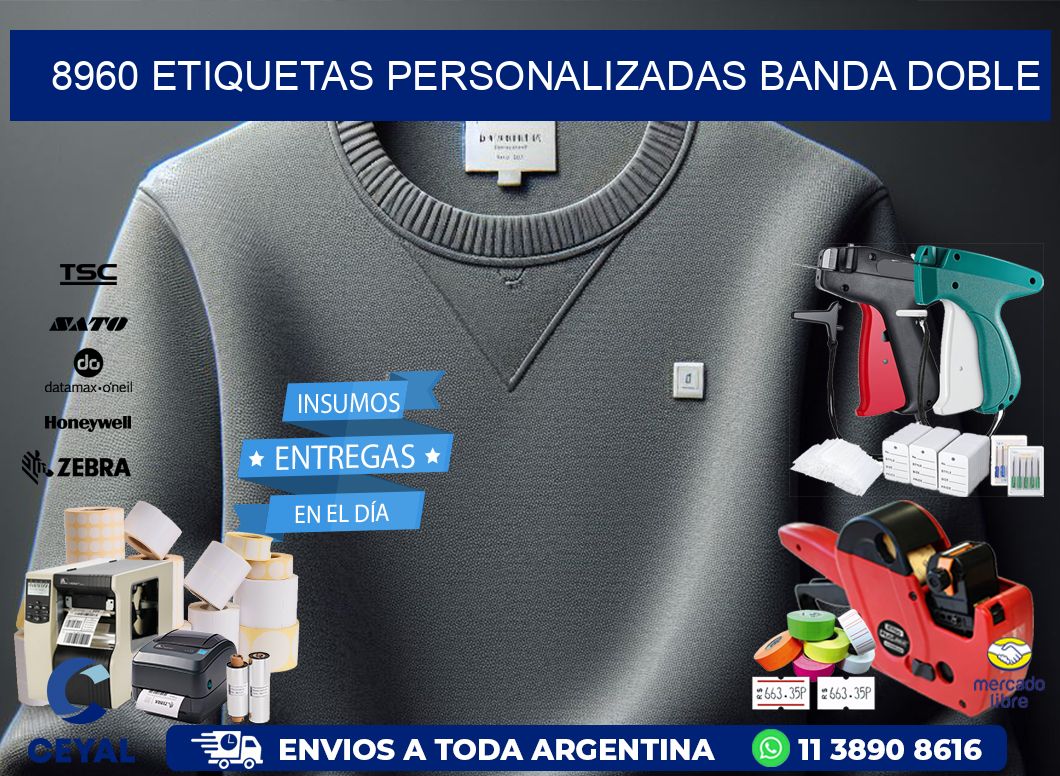 8960 Etiquetas personalizadas banda doble