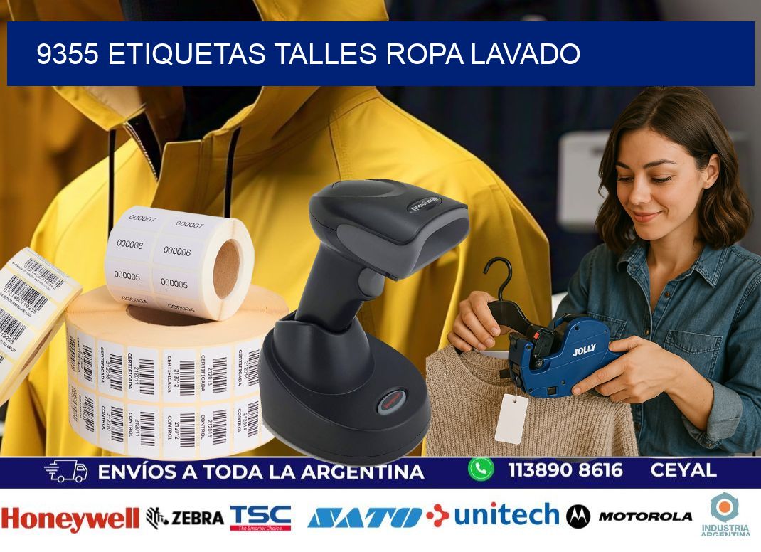 9355 ETIQUETAS TALLES ROPA LAVADO