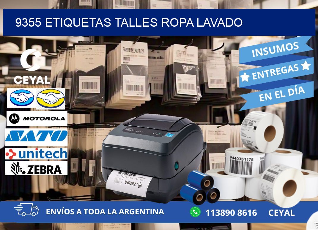 9355 ETIQUETAS TALLES ROPA LAVADO