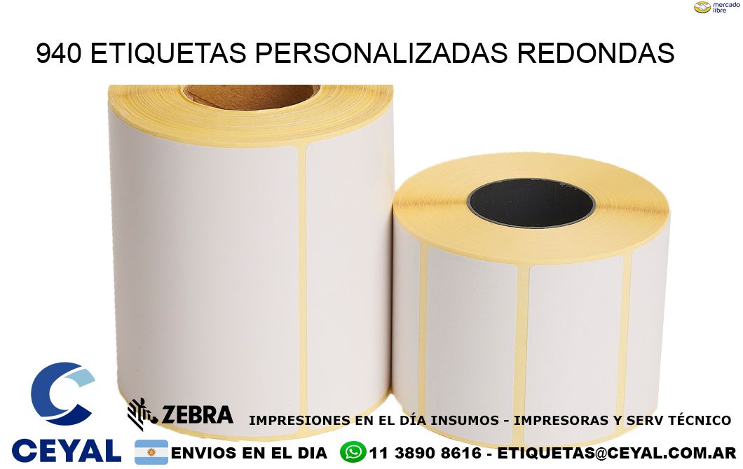 940 Etiquetas personalizadas redondas