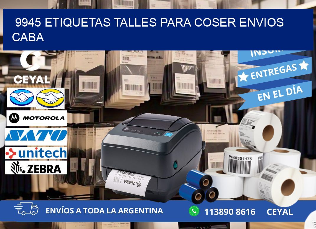 9945 ETIQUETAS TALLES PARA COSER ENVIOS CABA