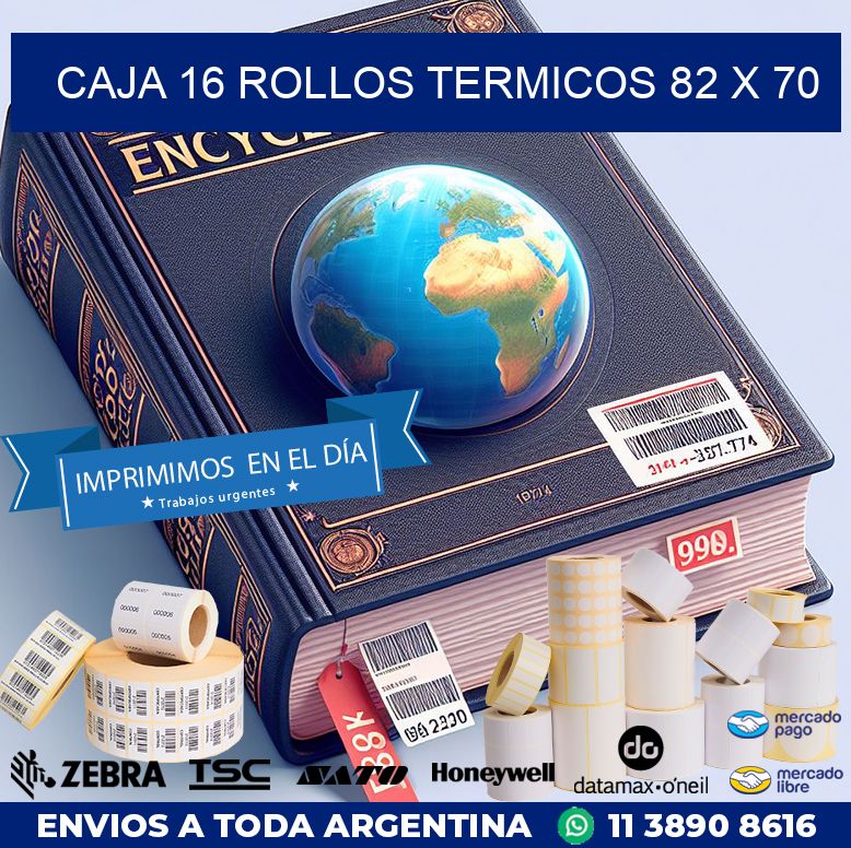 CAJA 16 ROLLOS TERMICOS 82 x 70