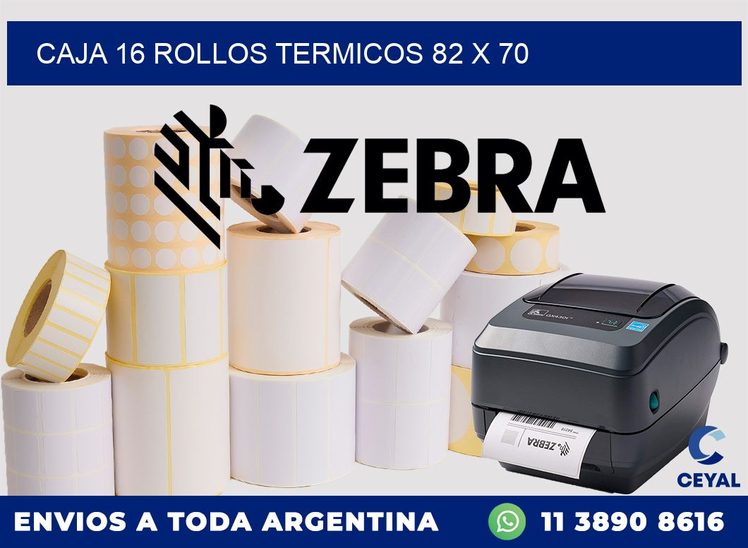 CAJA 16 ROLLOS TERMICOS 82 x 70