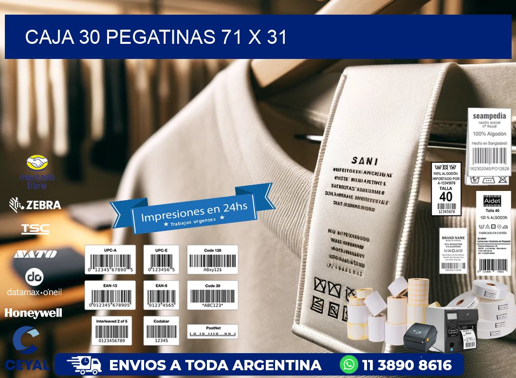 CAJA 30 PEGATINAS 71 x 31