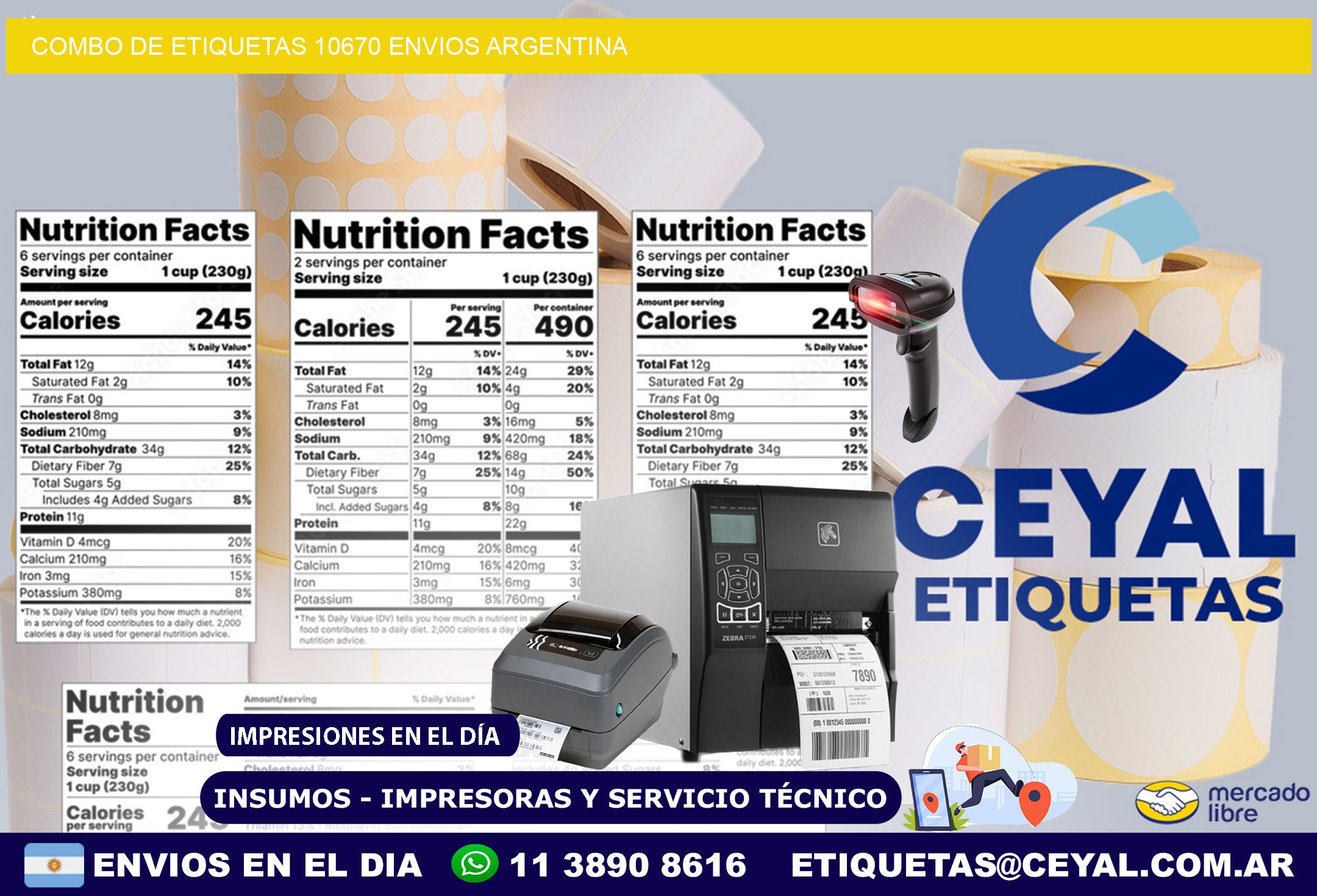 Combo de etiquetas 10670 ENVIOS ARGENTINA