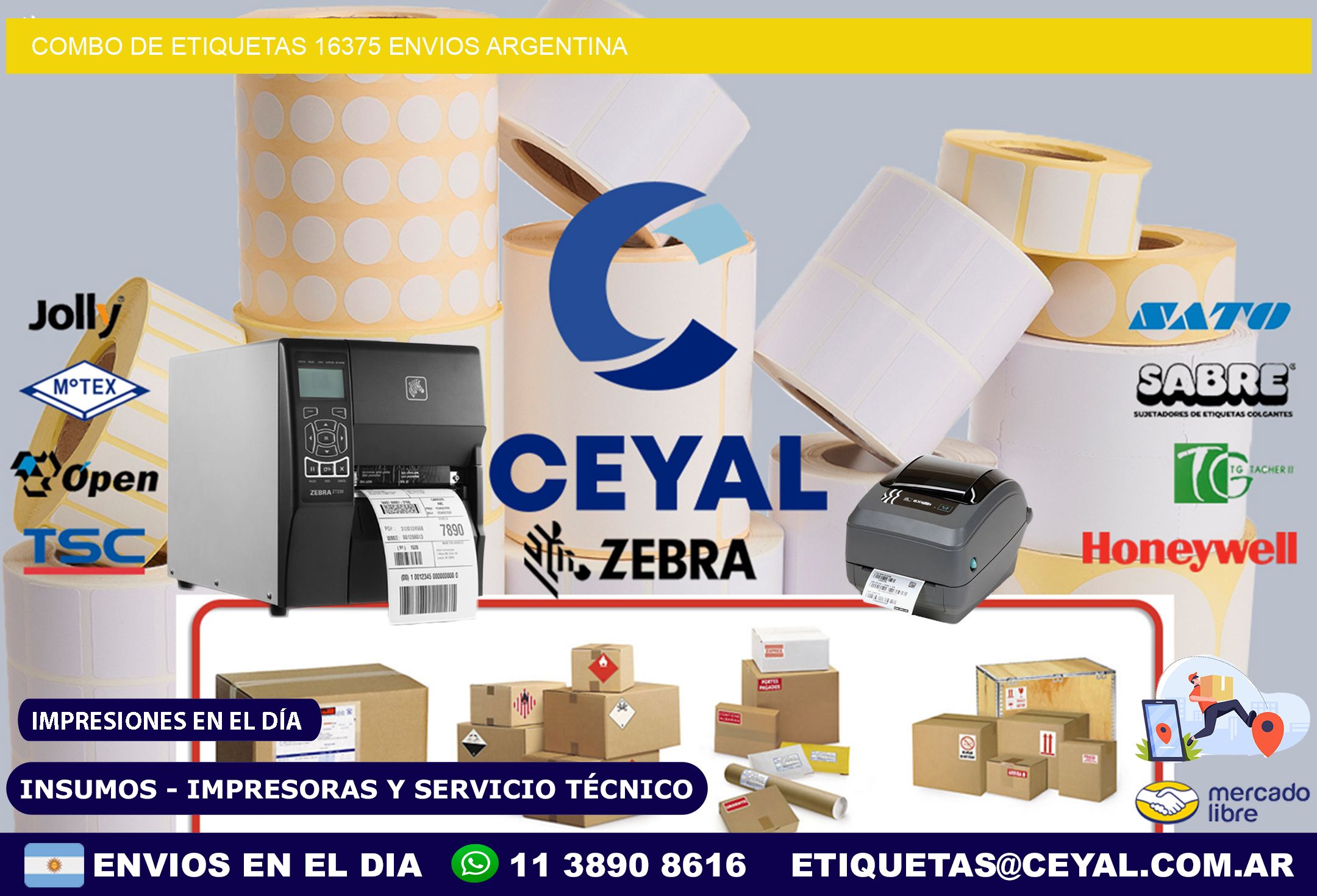 Combo de etiquetas 16375 ENVIOS ARGENTINA