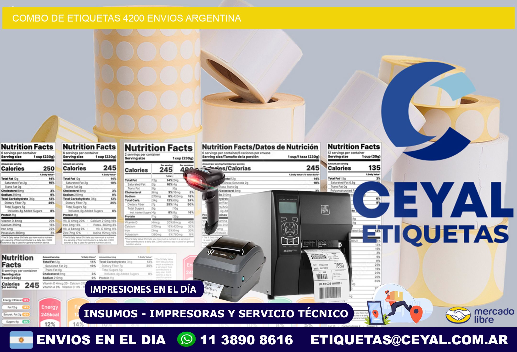 Combo de etiquetas 4200 ENVIOS ARGENTINA