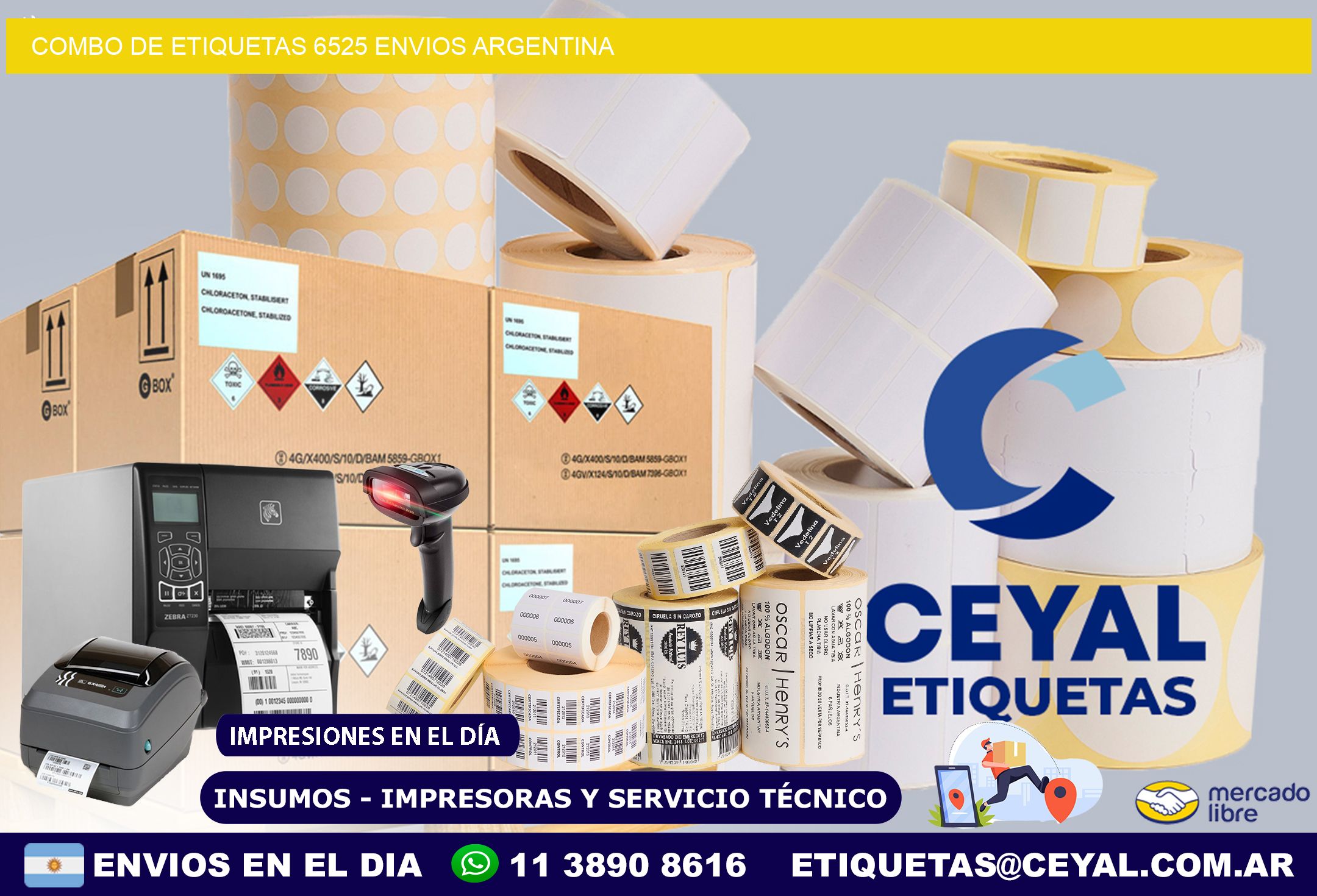 Combo de etiquetas 6525 ENVIOS ARGENTINA