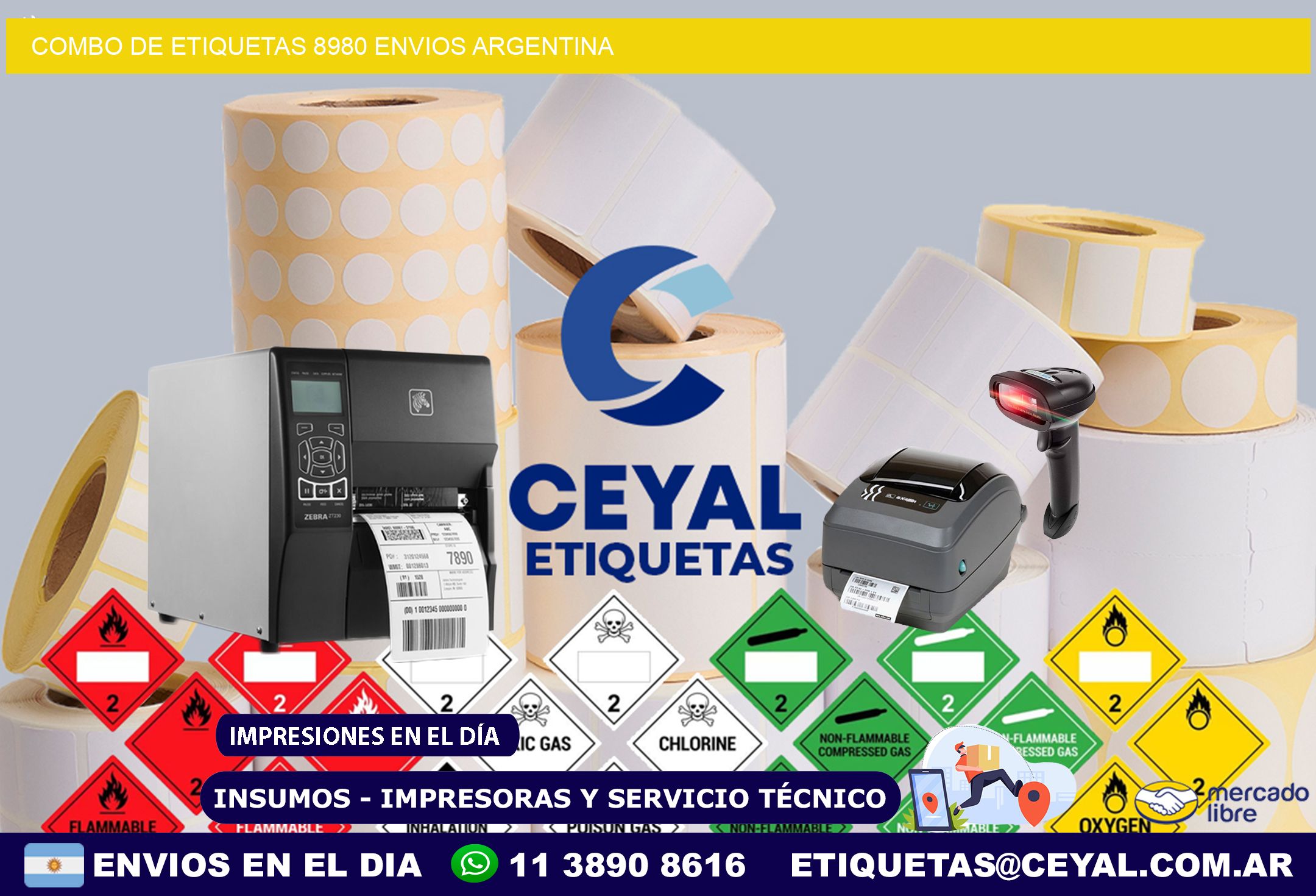 Combo de etiquetas 8980 ENVIOS ARGENTINA