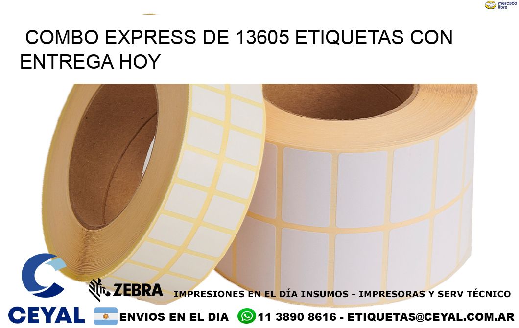 Combo express de 13605 etiquetas con entrega hoy