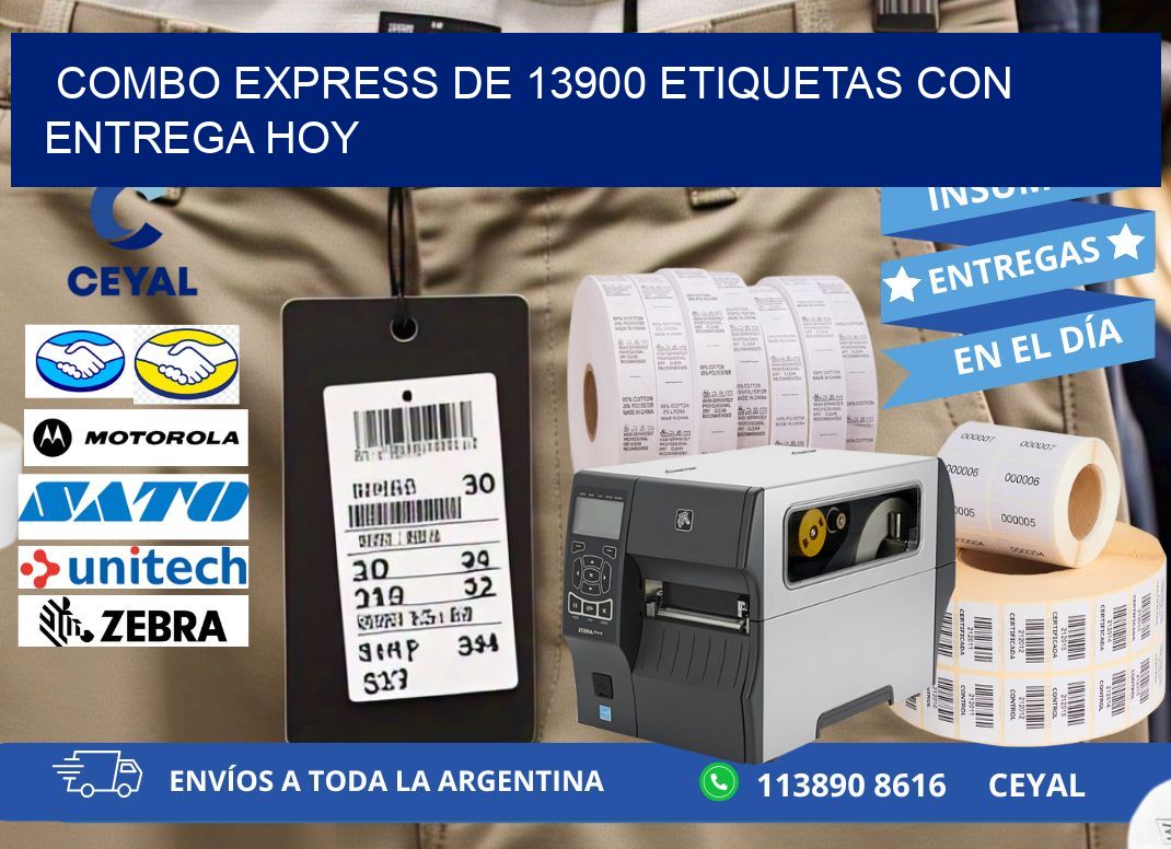Combo express de 13900 etiquetas con entrega hoy