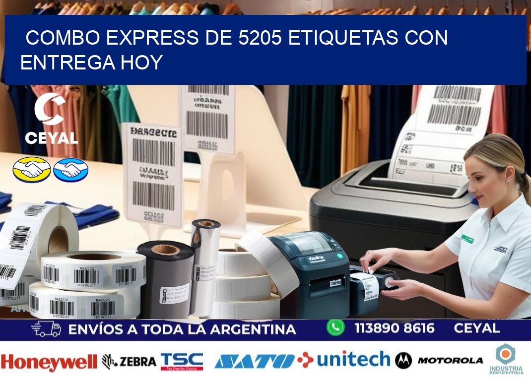 Combo express de 5205 etiquetas con entrega hoy