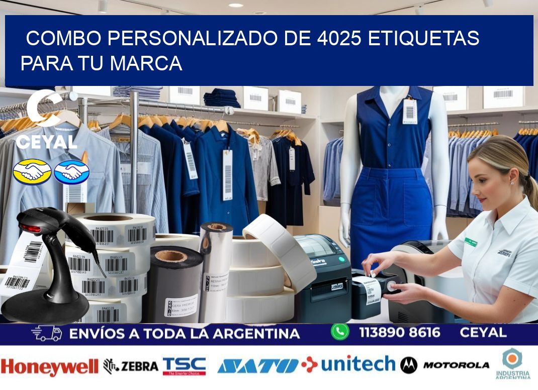 Combo personalizado de 4025 etiquetas para tu marca