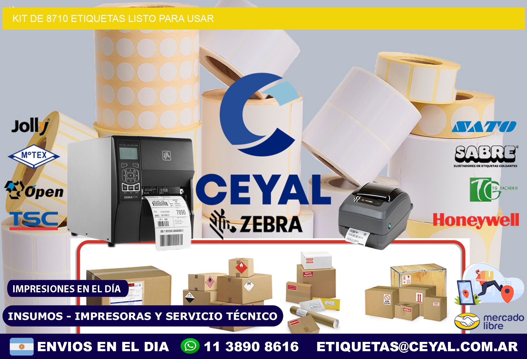 Kit de 8710 etiquetas listo para usar