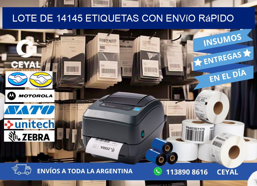 Lote de 14145 etiquetas con envío rápido