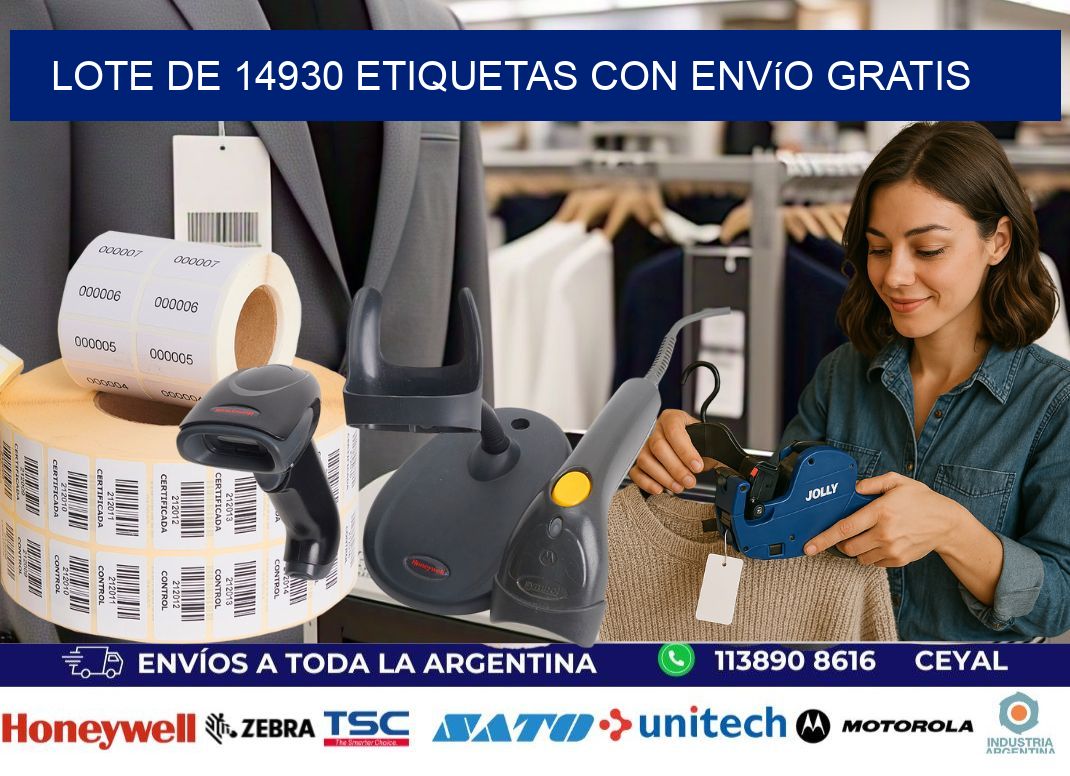 Lote de 14930 etiquetas con envío gratis