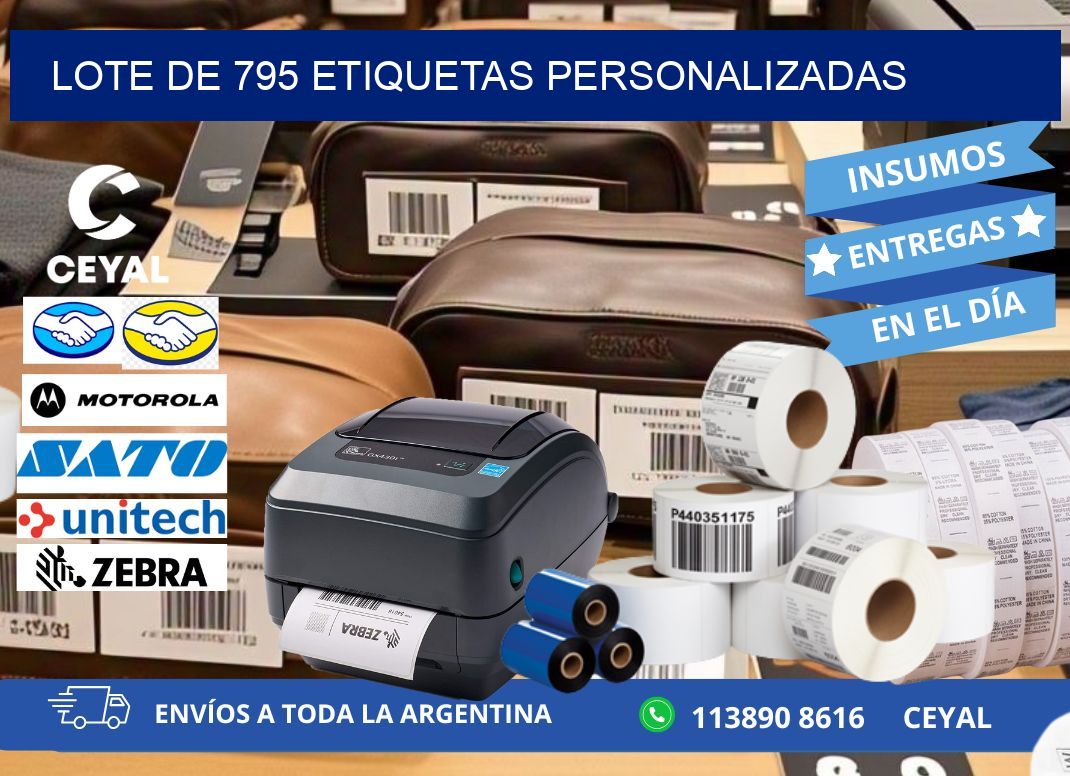Lote de 795 etiquetas personalizadas