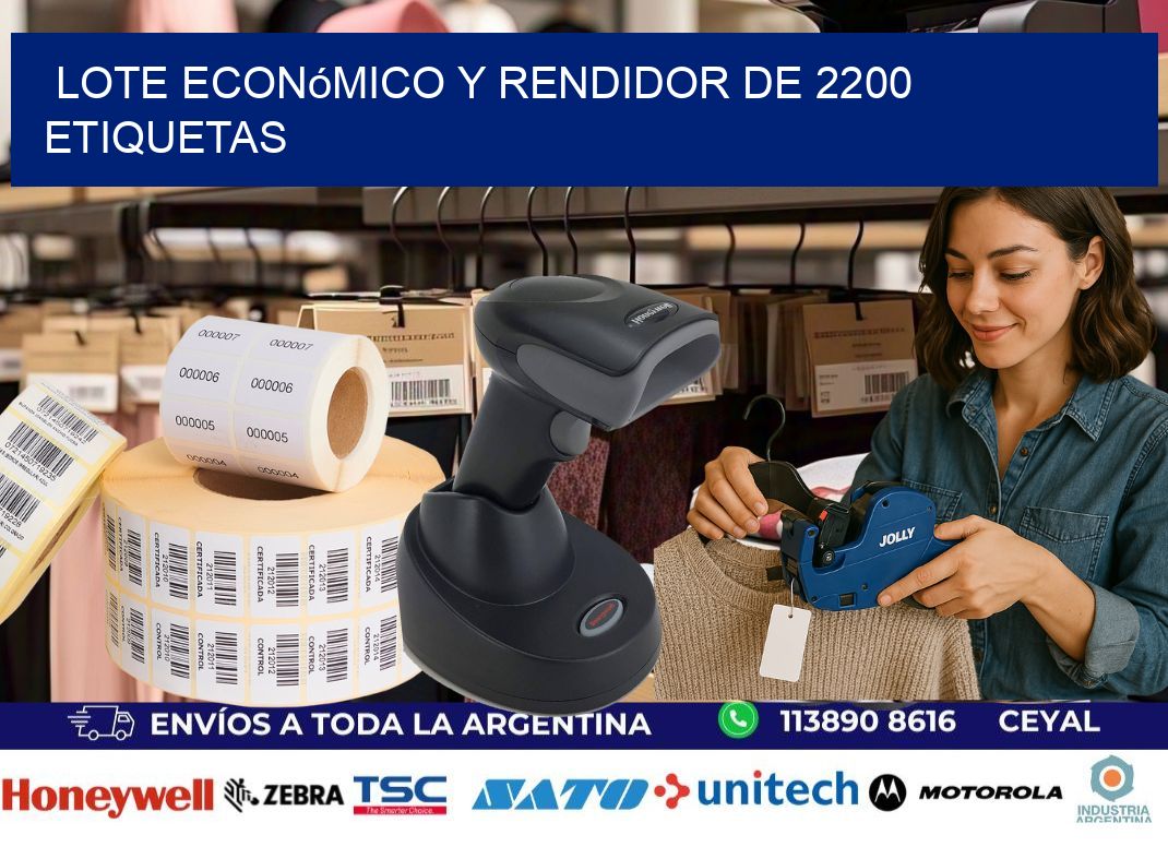Lote económico y rendidor de 2200 etiquetas