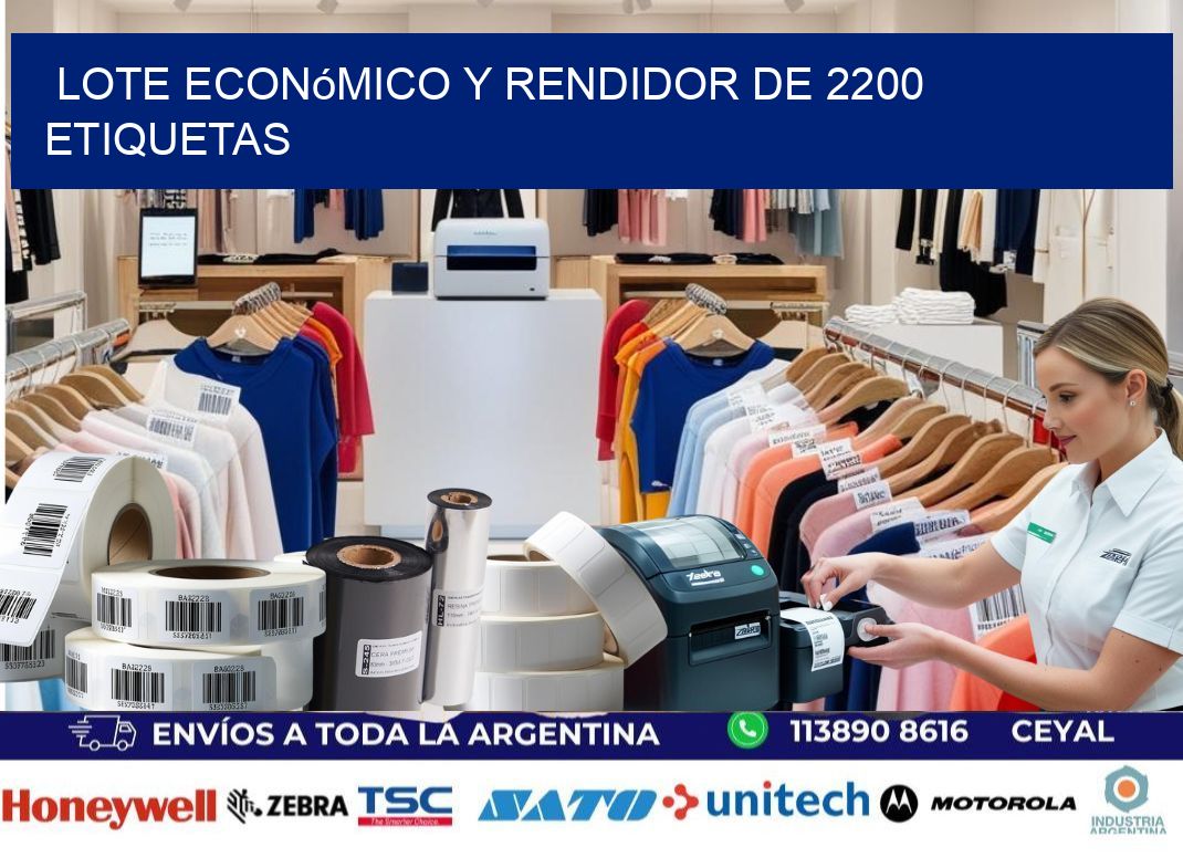 Lote económico y rendidor de 2200 etiquetas