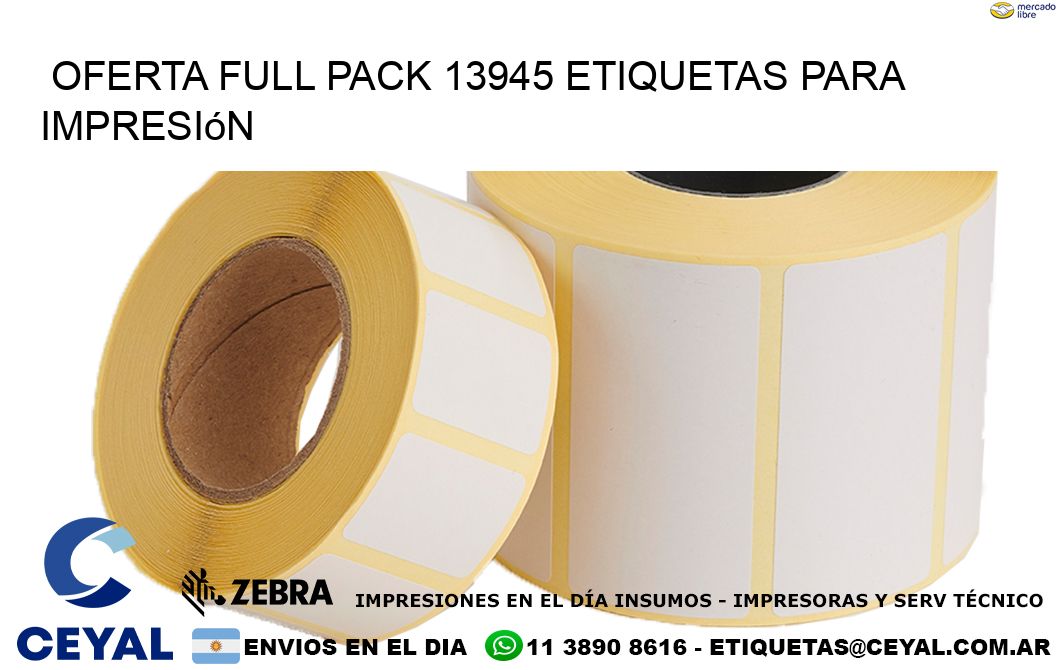 Oferta full pack 13945 etiquetas para impresión