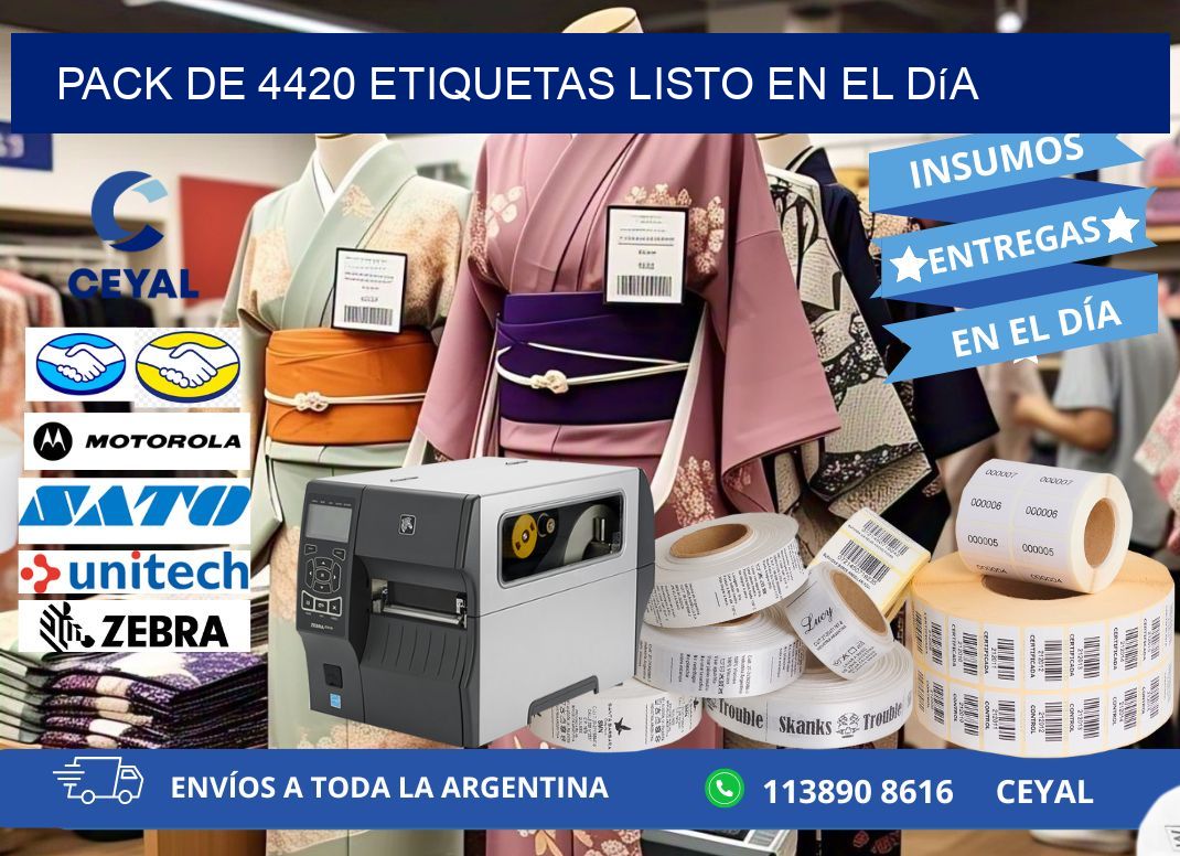 Pack de 4420 etiquetas listo en el día