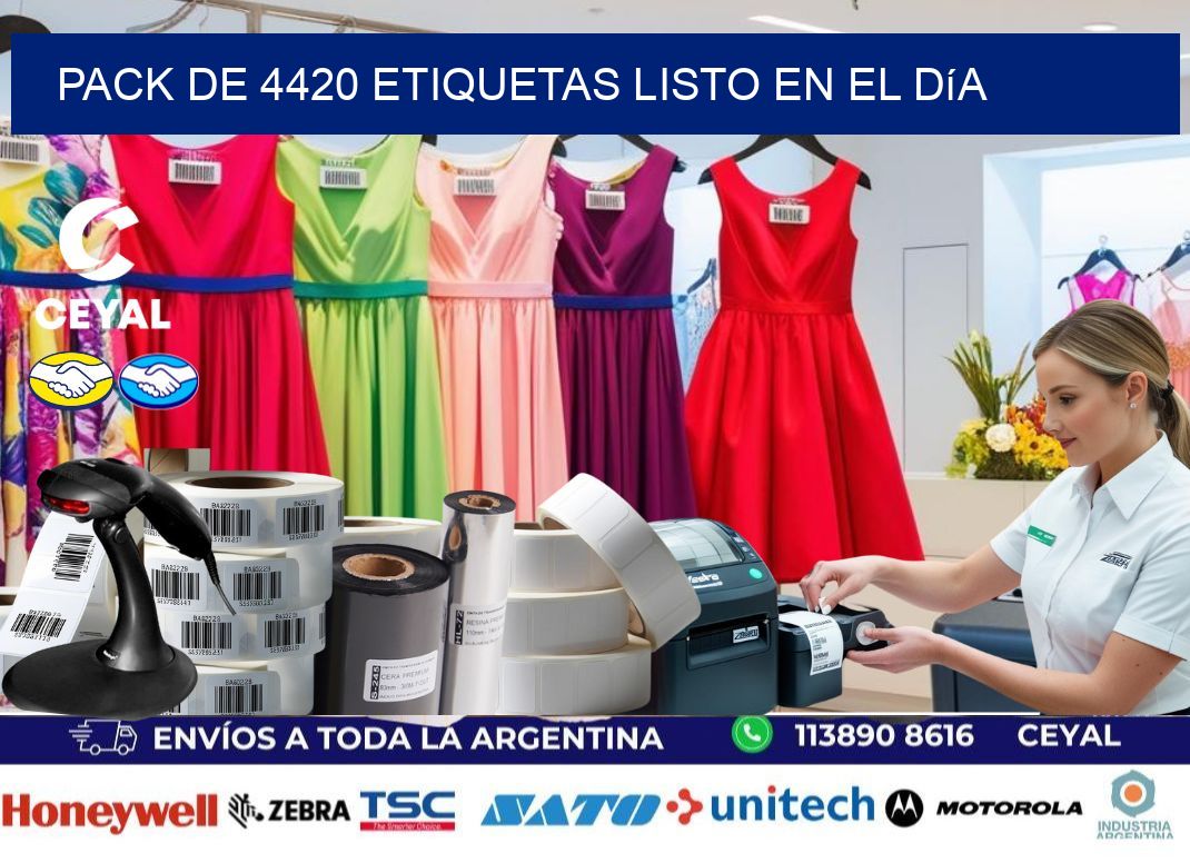 Pack de 4420 etiquetas listo en el día