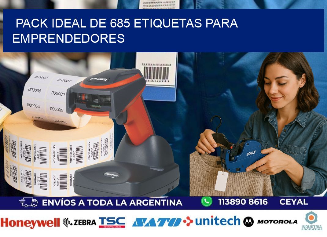 Pack ideal de 685 etiquetas para emprendedores