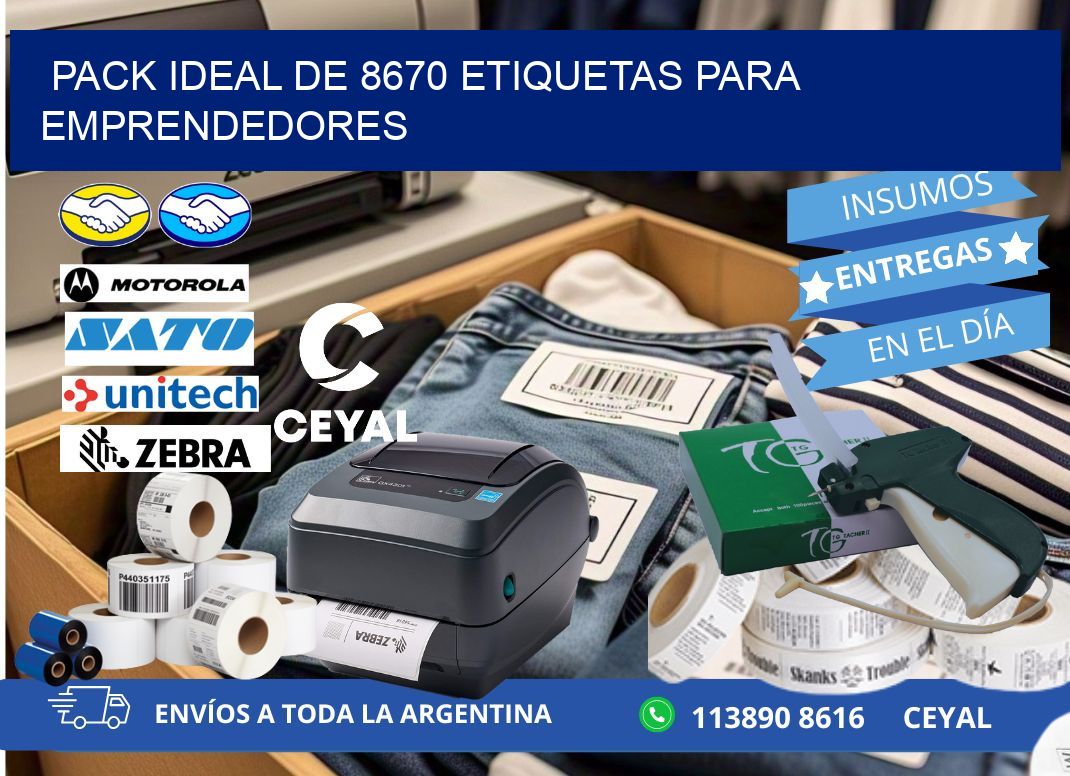 Pack ideal de 8670 etiquetas para emprendedores