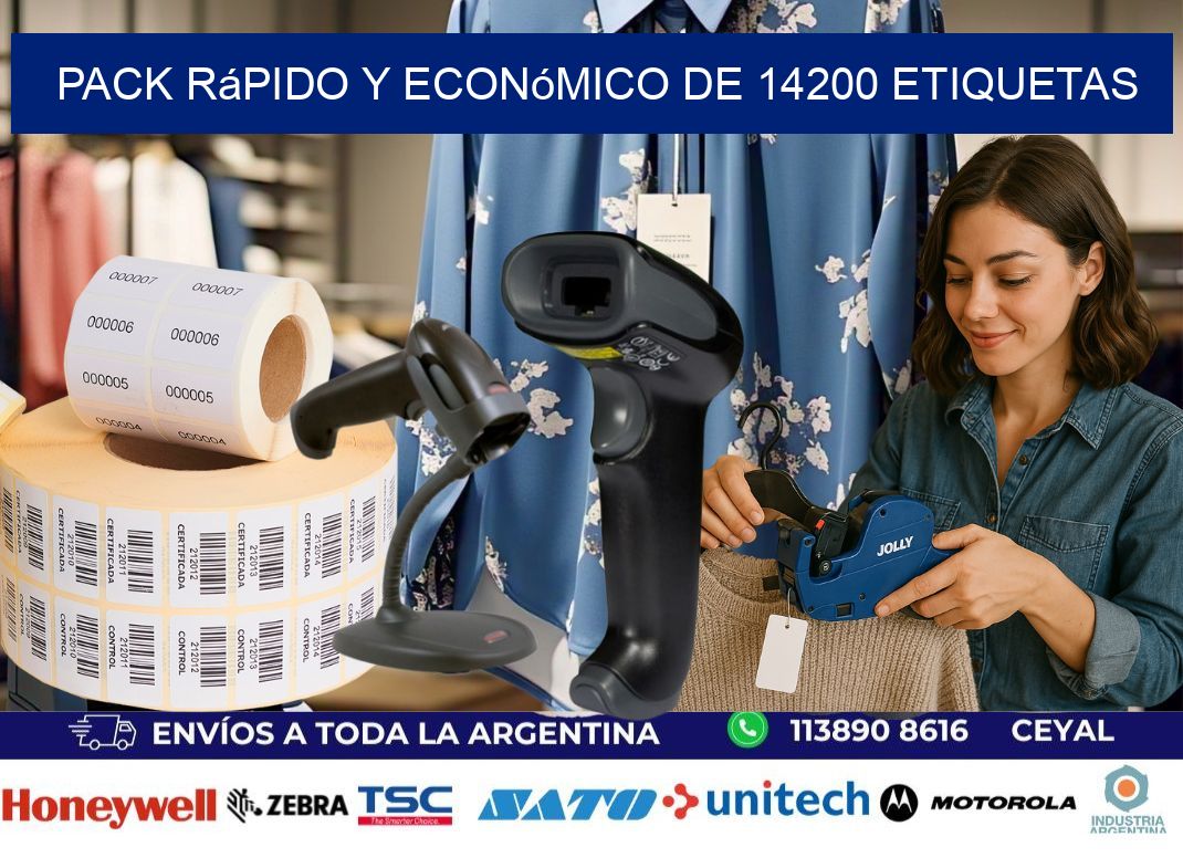Pack rápido y económico de 14200 etiquetas