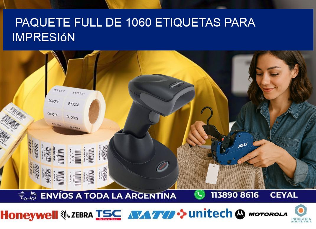 Paquete full de 1060 etiquetas para impresión