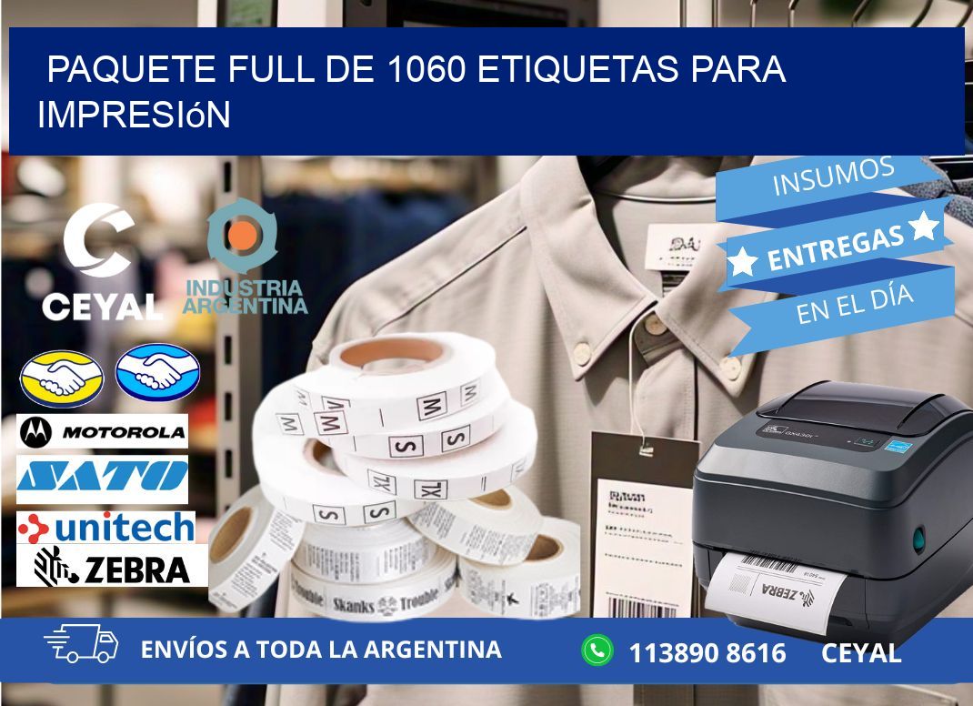 Paquete full de 1060 etiquetas para impresión