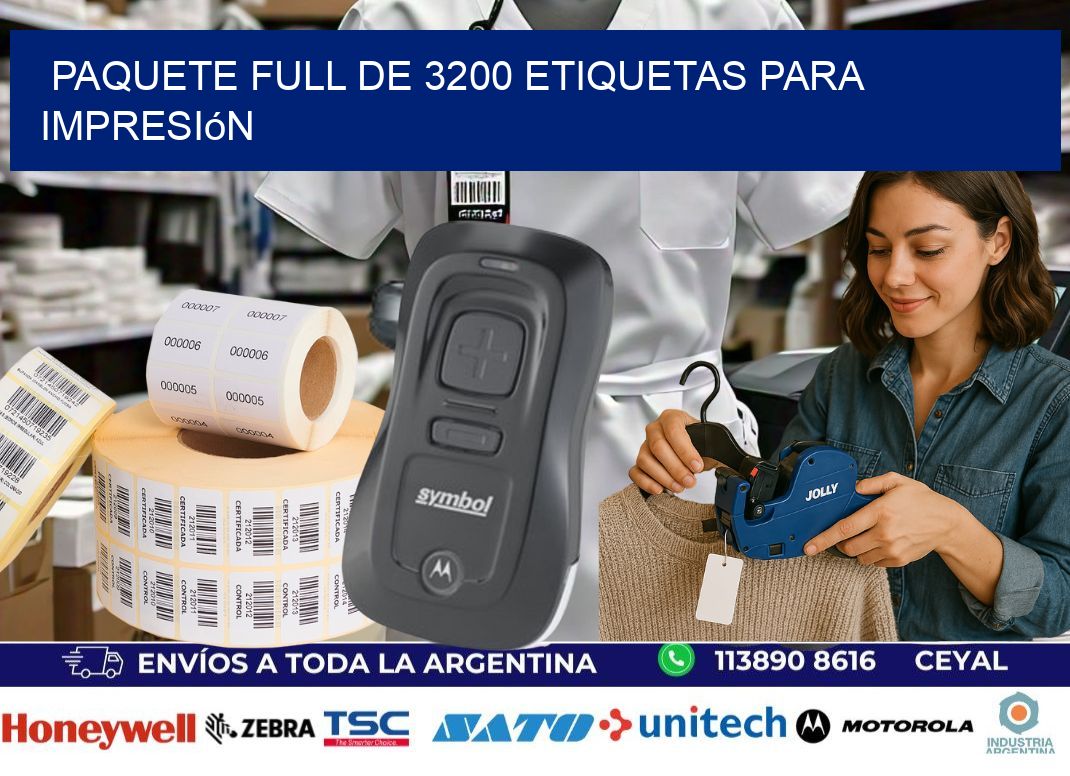 Paquete full de 3200 etiquetas para impresión