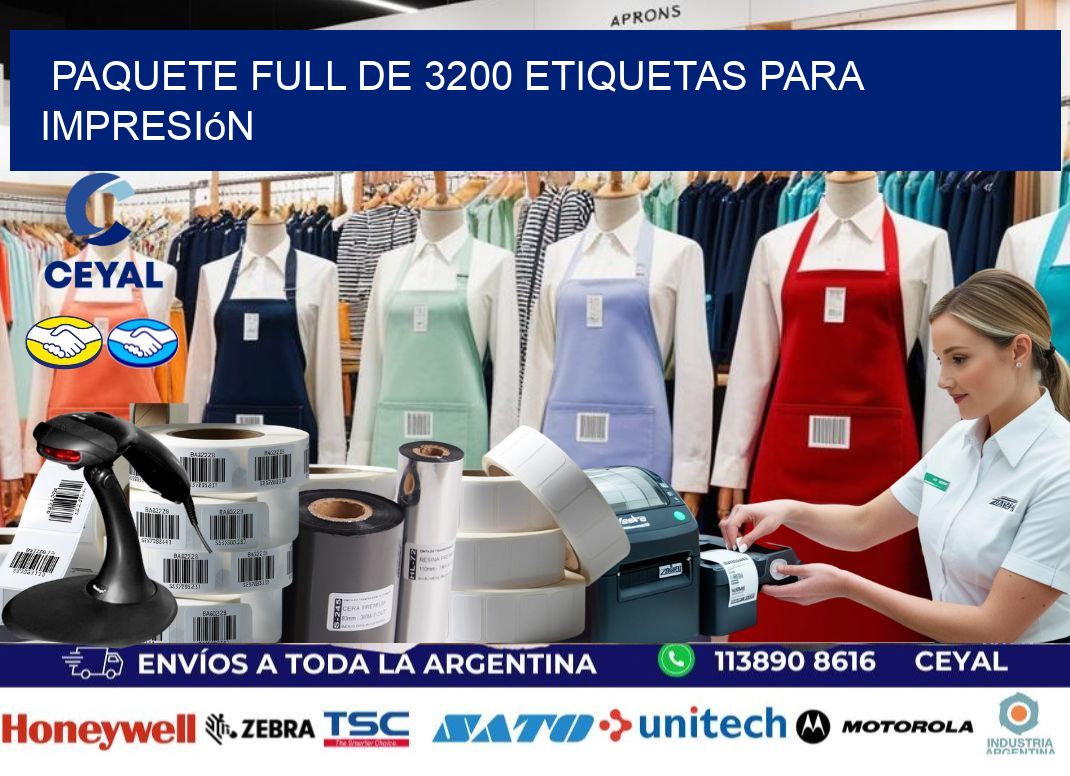Paquete full de 3200 etiquetas para impresión