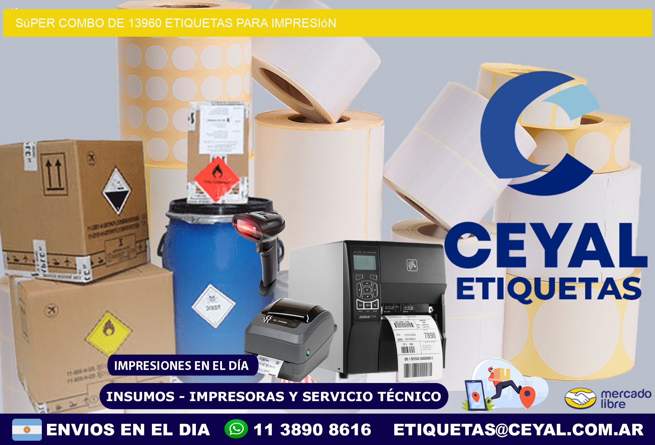 Súper combo de 13960 etiquetas para impresión
