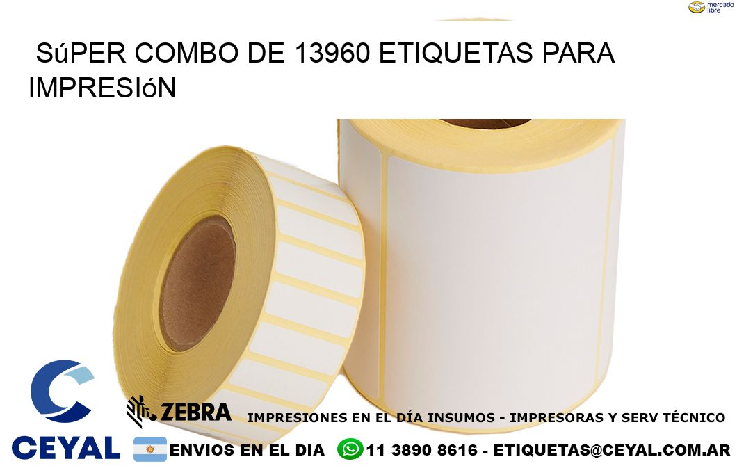 Súper combo de 13960 etiquetas para impresión