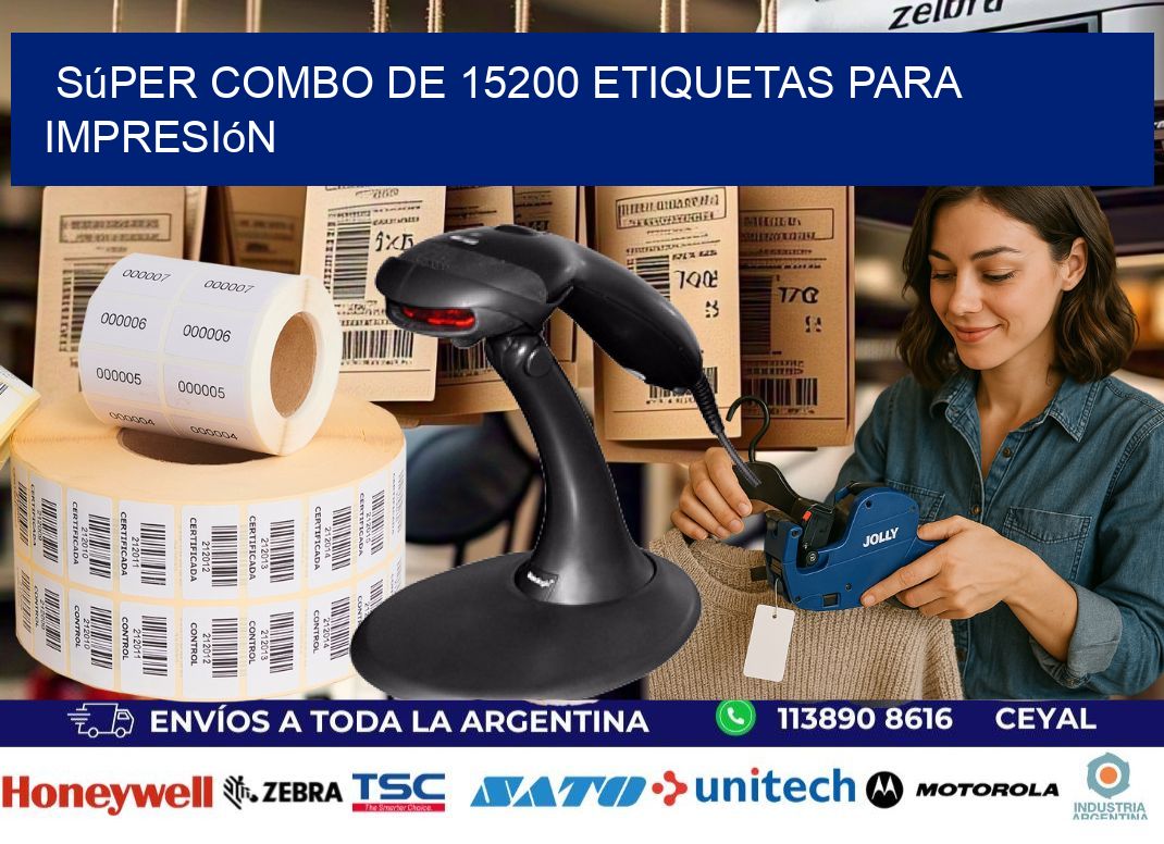 Súper combo de 15200 etiquetas para impresión