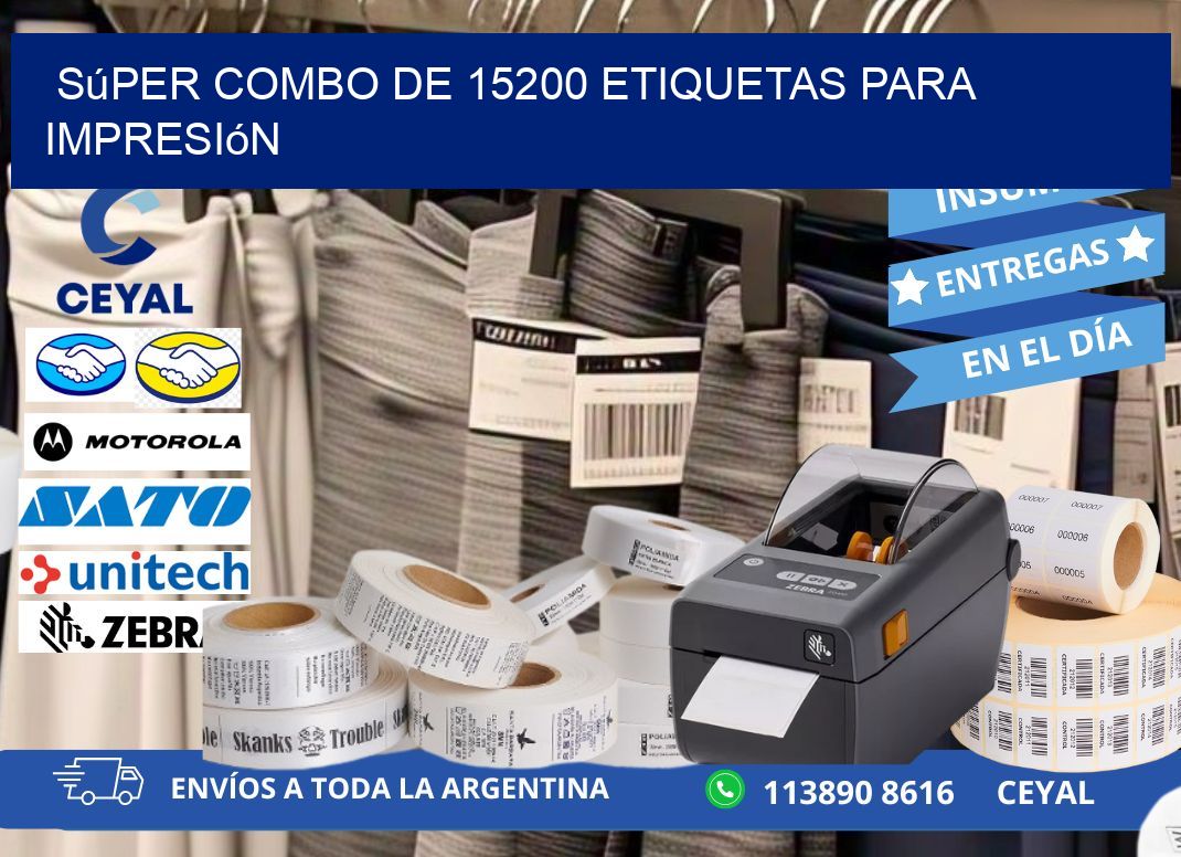 Súper combo de 15200 etiquetas para impresión