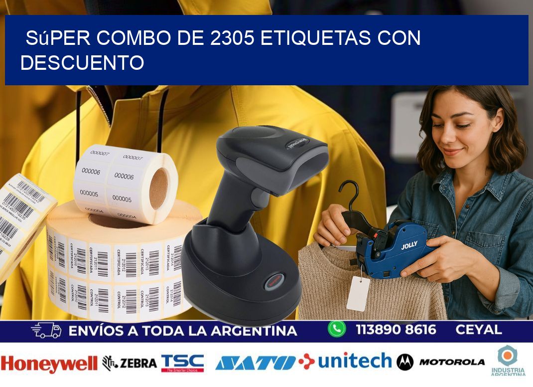 Súper combo de 2305 etiquetas con descuento