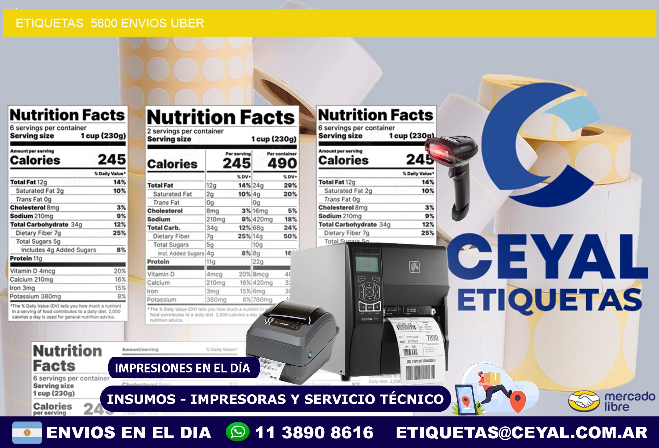 etiquetas  5600 ENVIOS UBER