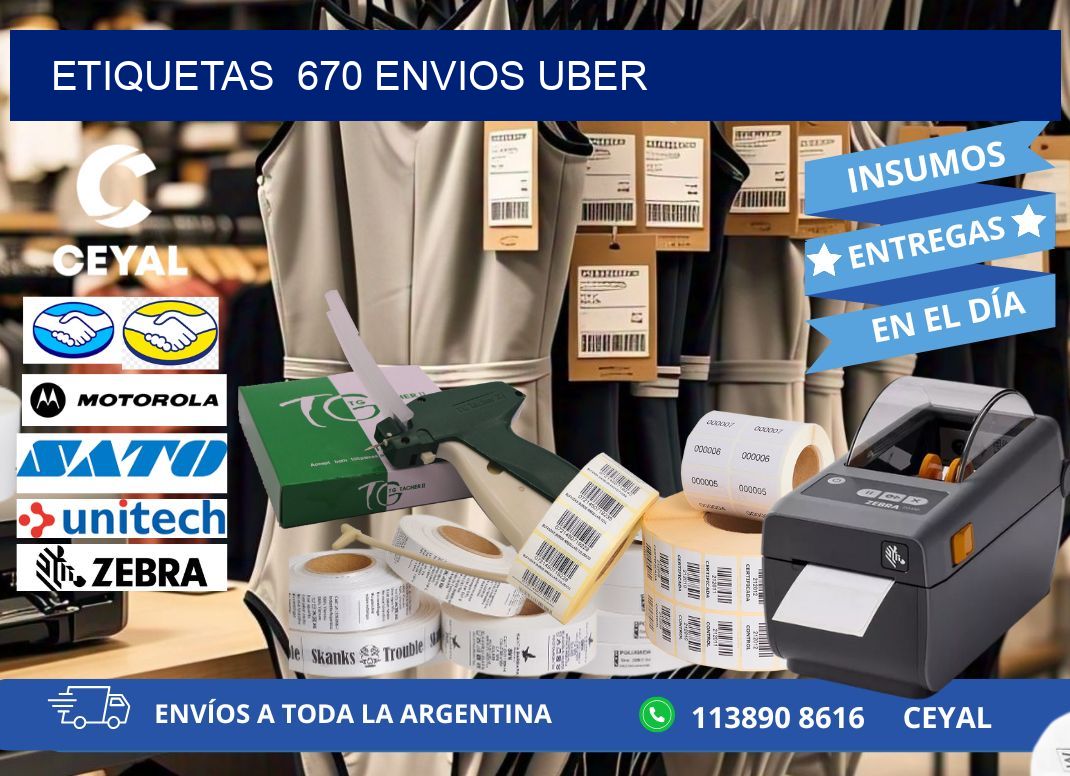 etiquetas  670 ENVIOS UBER