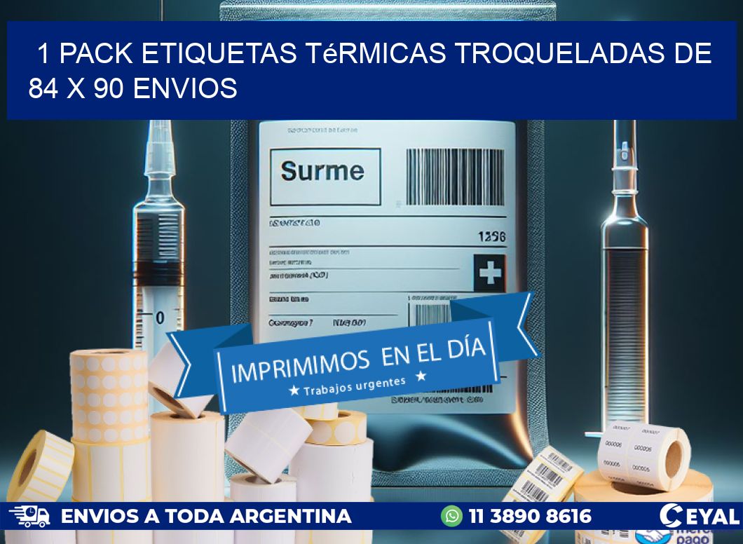 1 Pack etiquetas Térmicas Troqueladas De 84 x 90 ENVIOS