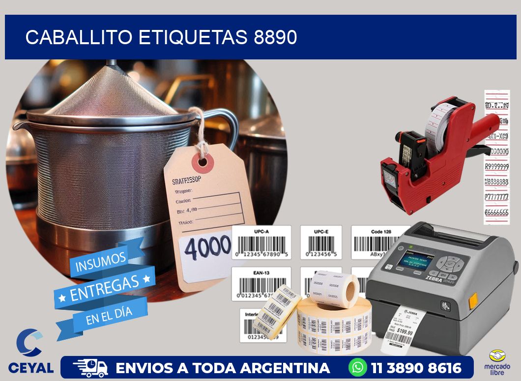 Caballito etiquetas 8890