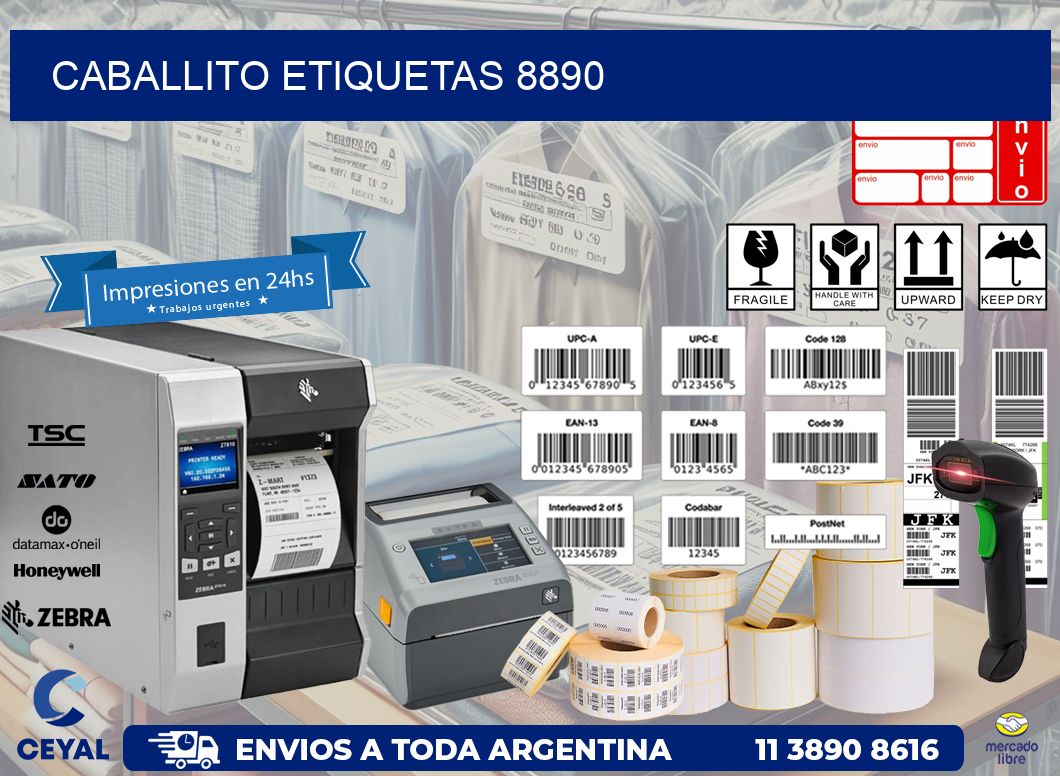Caballito etiquetas 8890