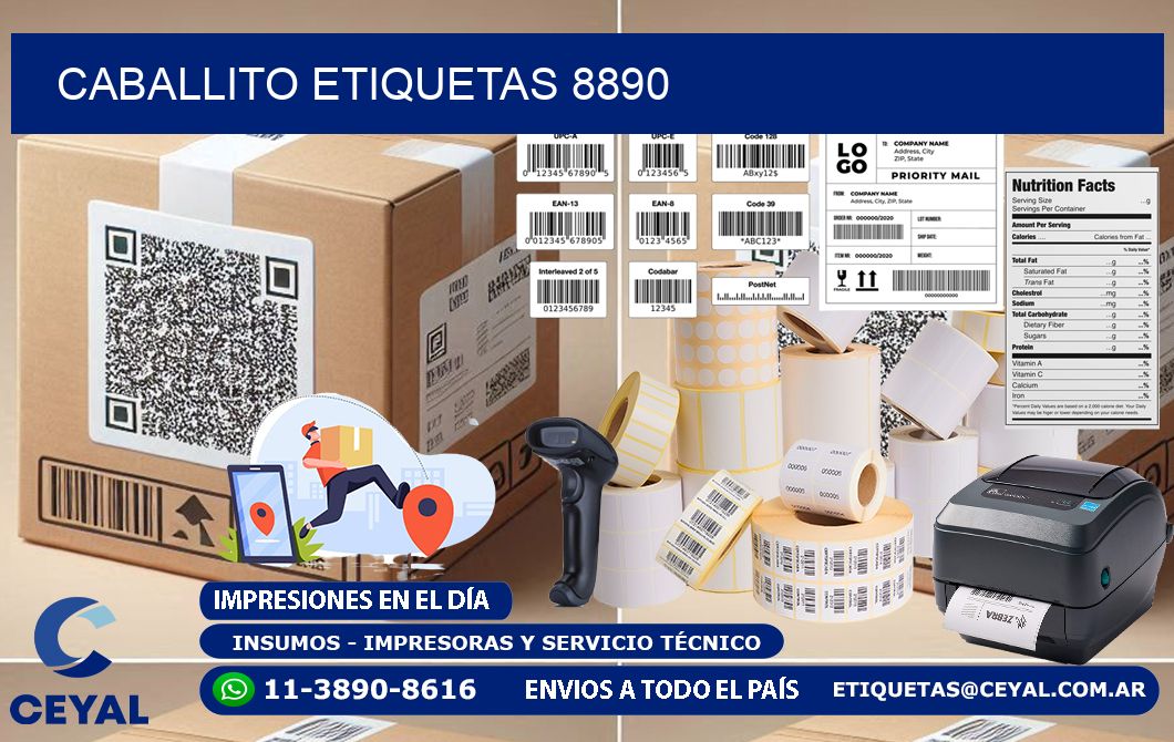 Caballito etiquetas 8890