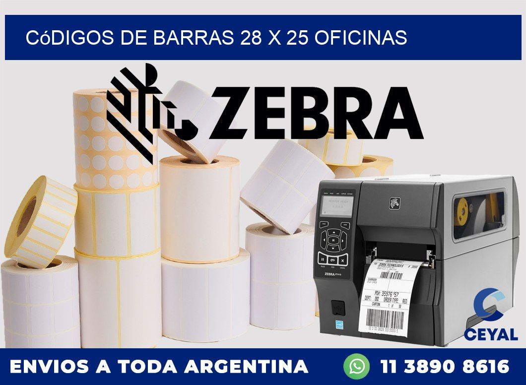 Códigos de Barras 28 x 25 oficinas