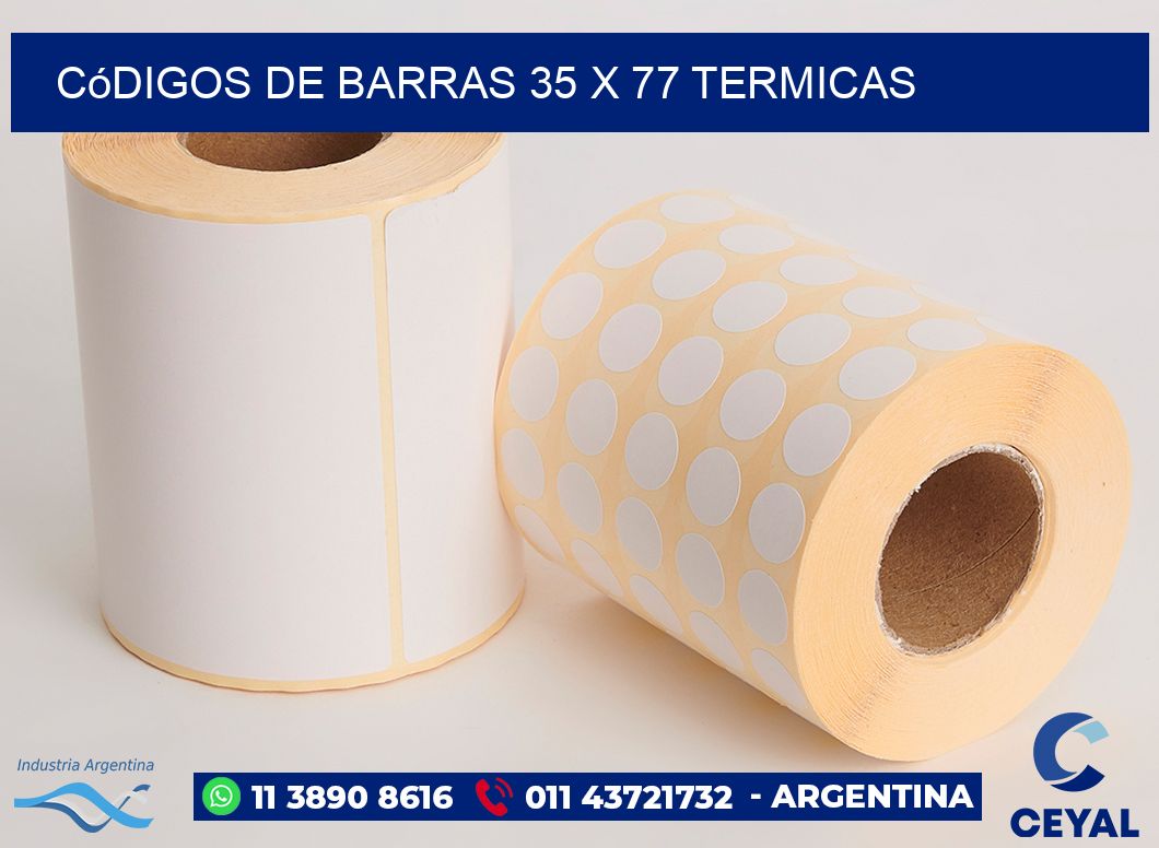 Códigos de Barras 35 x 77 termicas
