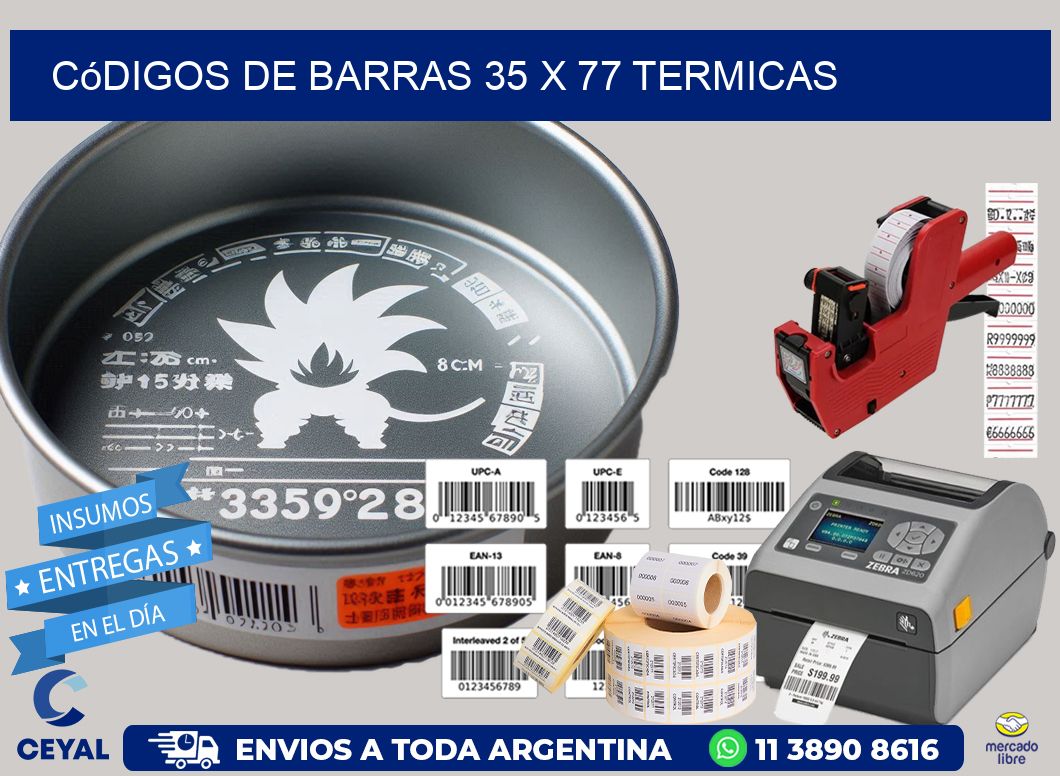 Códigos de Barras 35 x 77 termicas