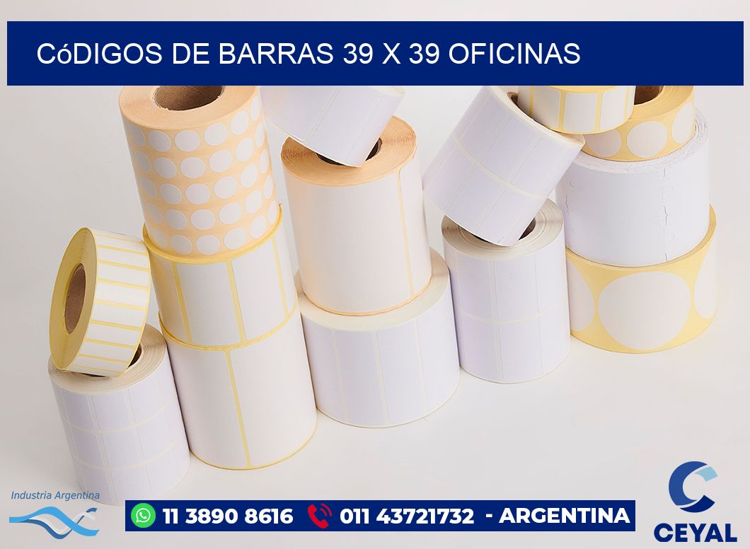 Códigos de Barras 39 x 39 oficinas